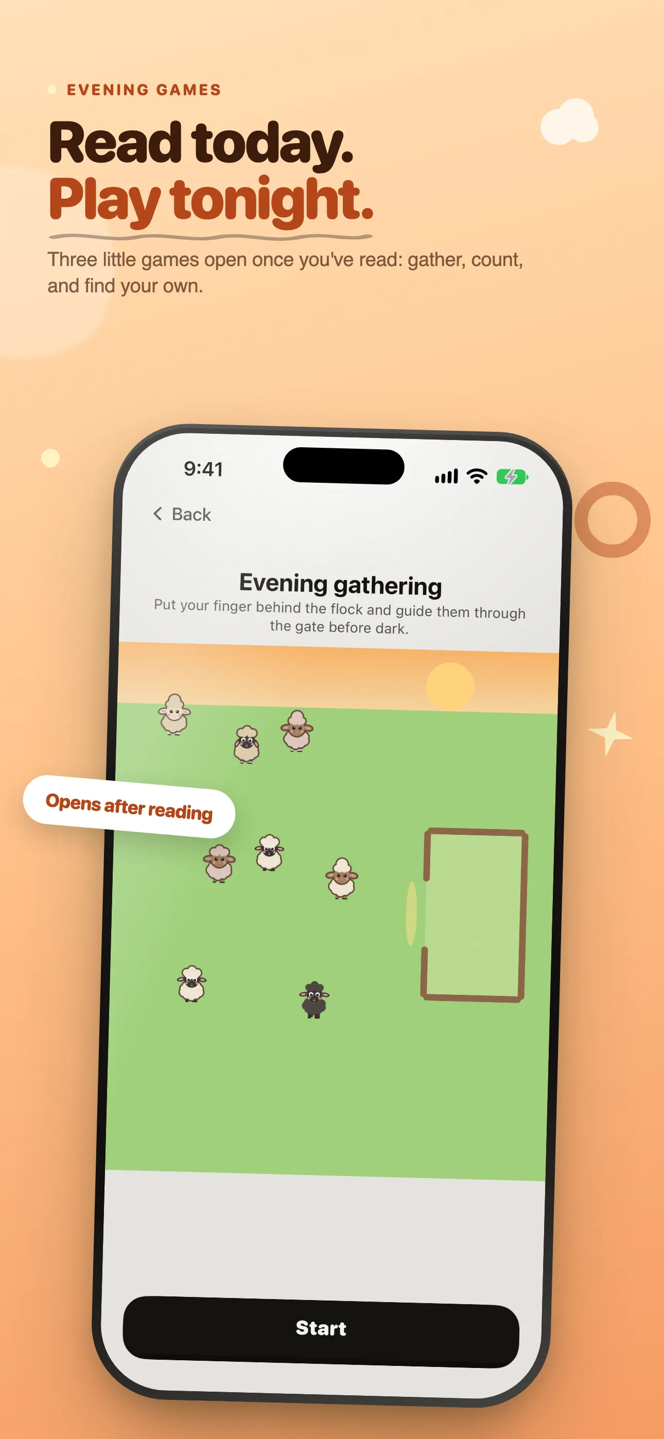 A short game that opens with the day's reading